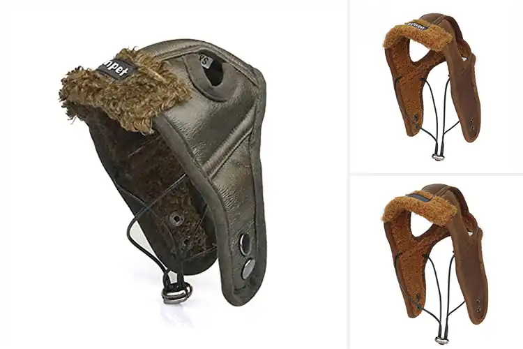 Detailed view of Best PU Leather Dog Hat: Stylish, Cozy & Durable Pup Fashion