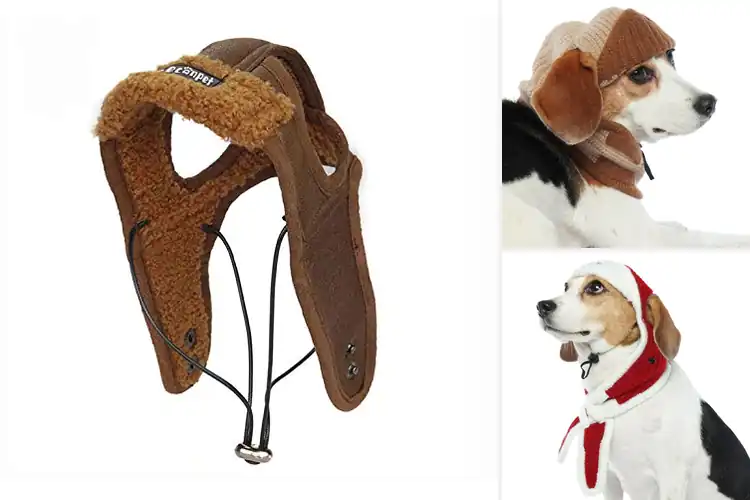 Detailed view of Best Vintage Dog Pilot Hat With Ear Flaps