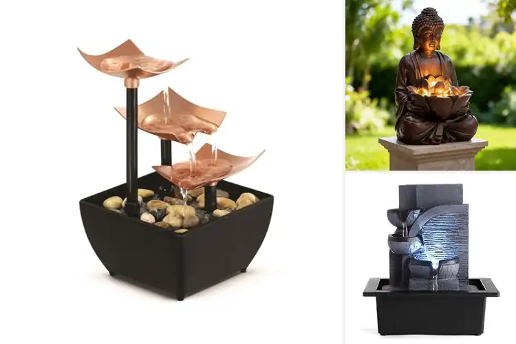 Detailed view of Best Zen Style Fountain: Serene Ambiance with Bamboo & Rock